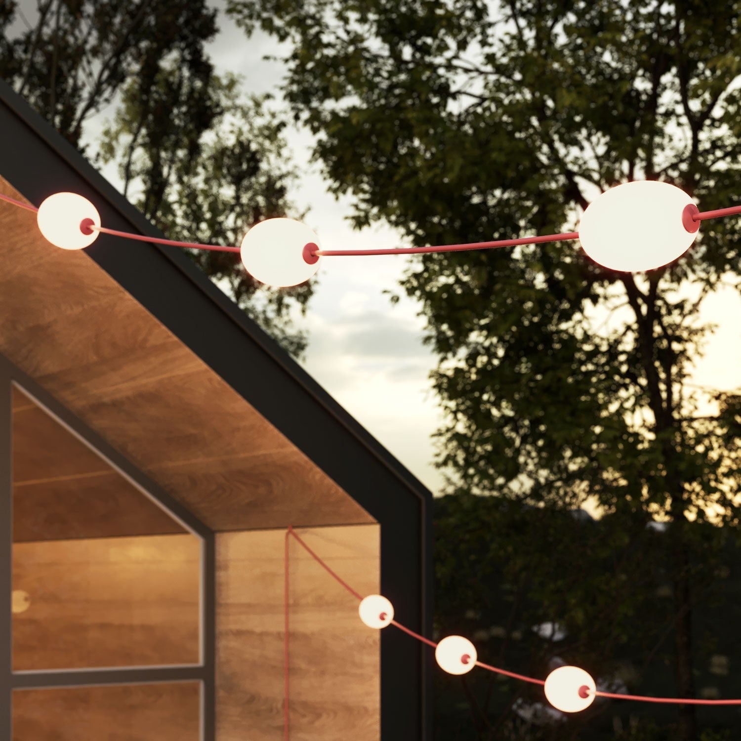 Cordão de luz para área externa com 12 luzes IP67 - Marina12
