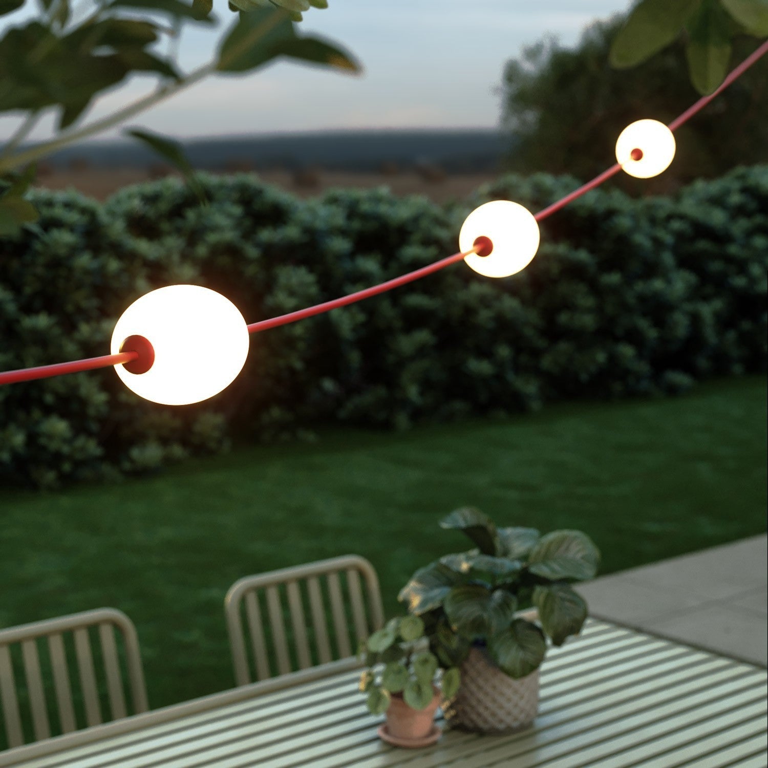 Cordão de luz para área externa com 3 luzes IP67 - Marina3