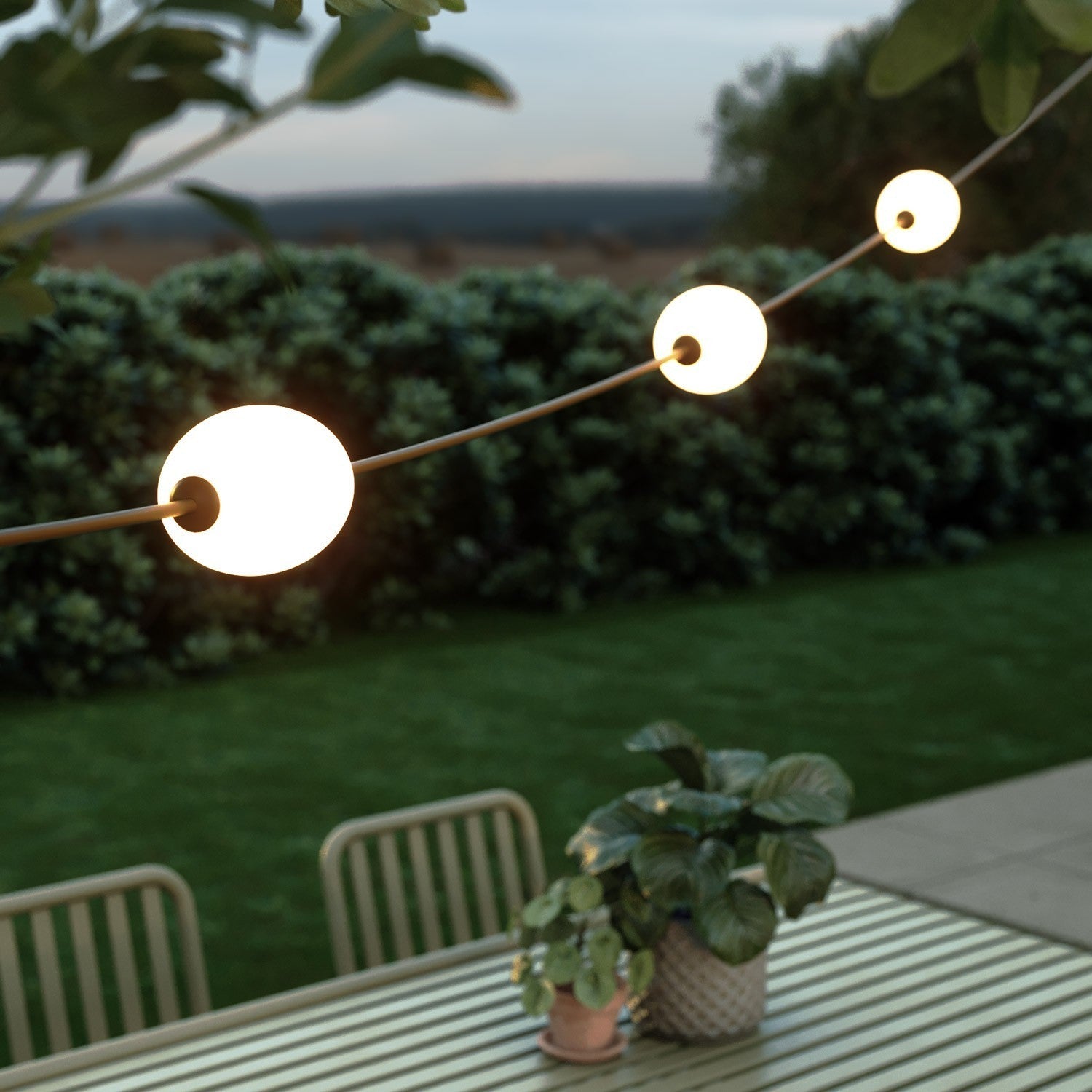 Cordão de luz para área externa com 3 luzes IP67 - Marina3