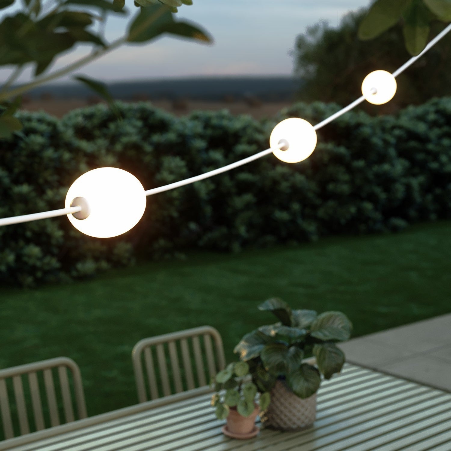 Cordão de luz para área externa com 3 luzes IP67 - Marina3