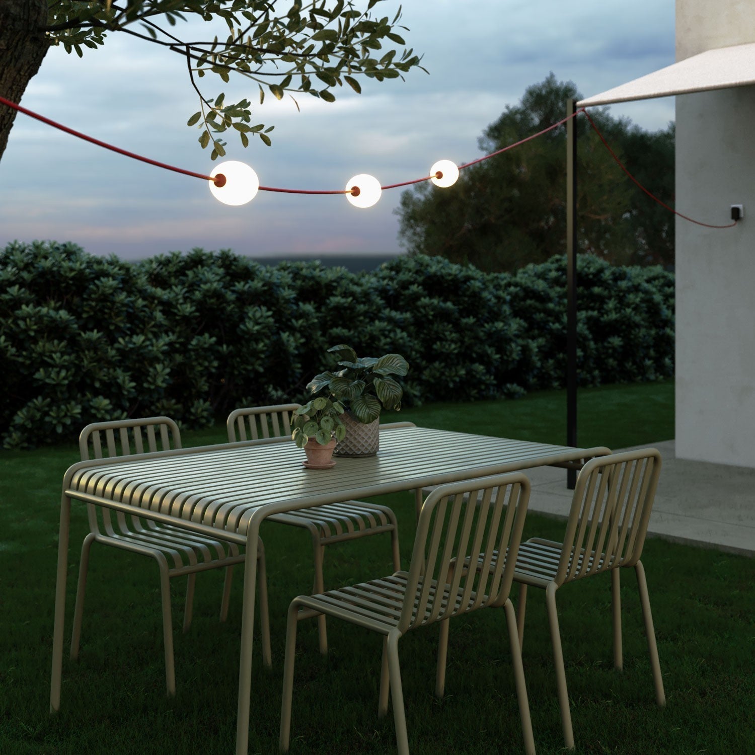 Cordão de luz para área externa com 3 luzes IP67 - Marina3