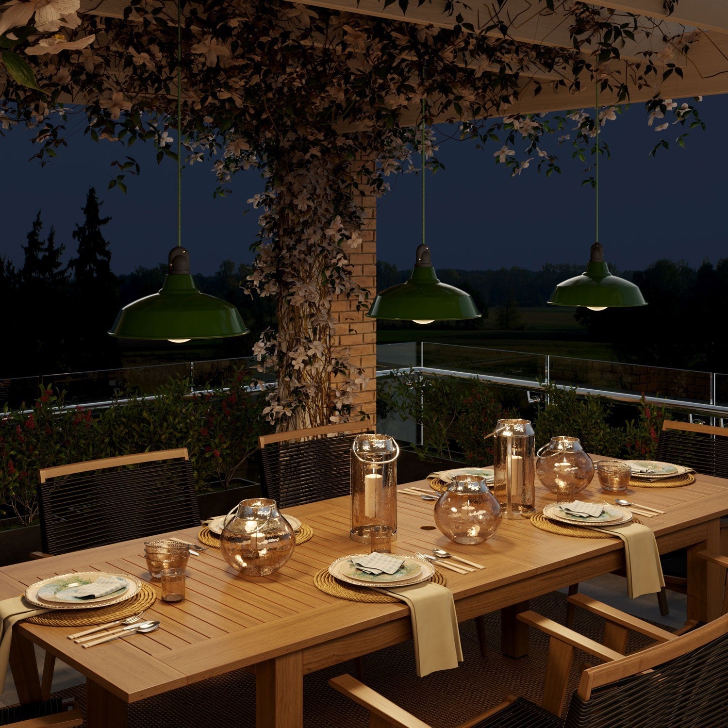 Cabo Elétrico Redondo Resistente a UV, forrado a Algodão Verde Pixel Bronte SX08 para uso exterior - Compatível com Sistema Eiva IP65