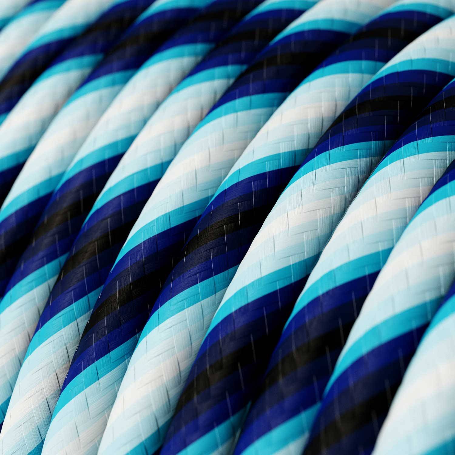 Cabo elétrico redondo Vertigo HD revestido em tecido ERM60 Mr Blue