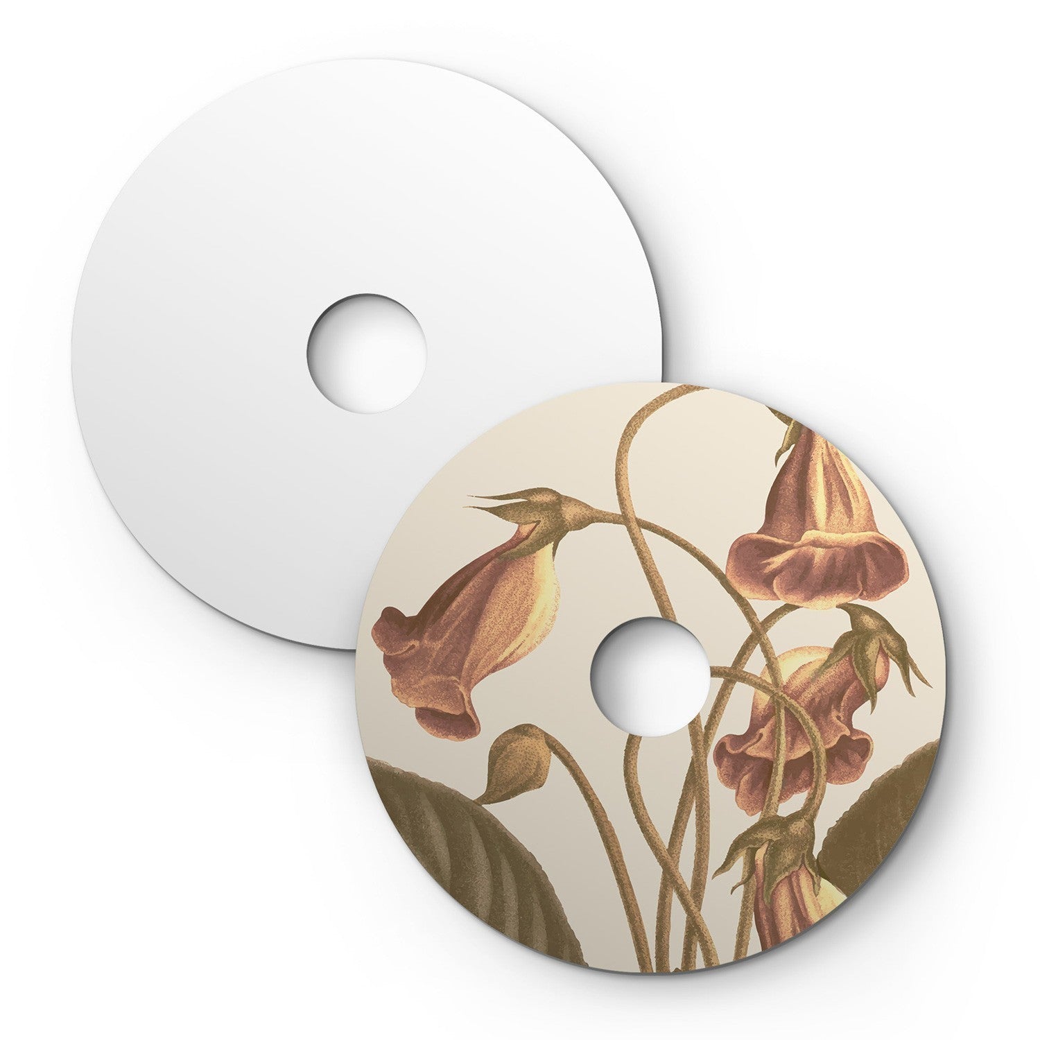 Mini abajur plano Ellepì com desenhos florais 'Blossom Haven', 24 cm de diâmetro - Fabricado na Itália