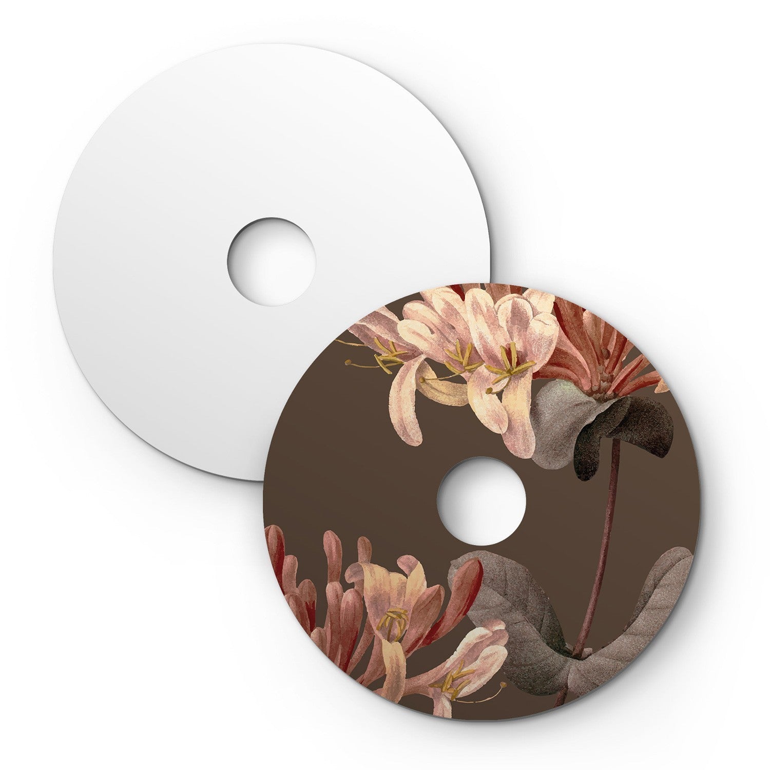 Mini abajur plano Ellepì com desenhos florais 'Blossom Haven', 24 cm de diâmetro - Fabricado na Itália