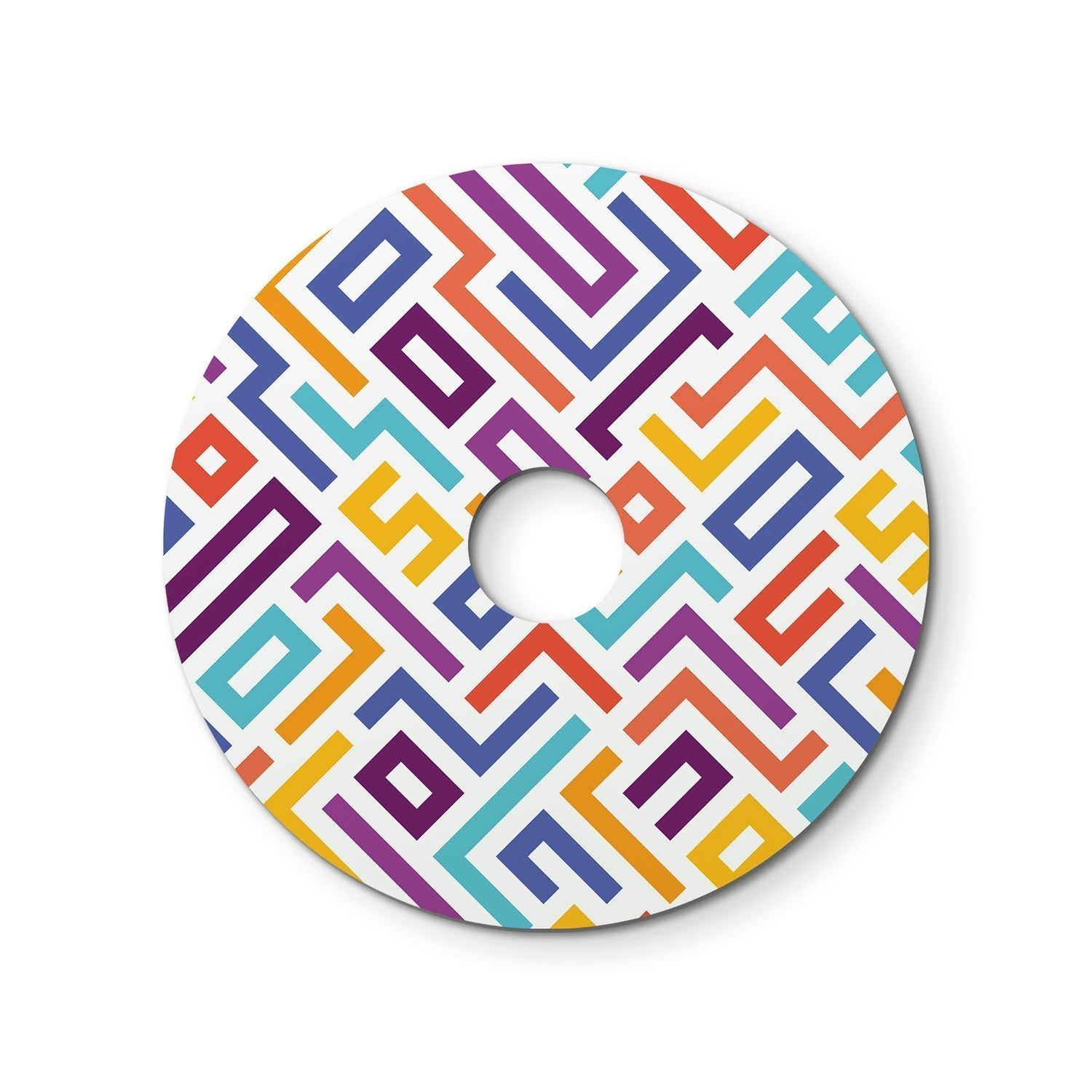 Mini abajur plano Ellepì com desenhos geométricos 'Caleidoscópio', 24 cm de diâmetro - Fabricado na Itália