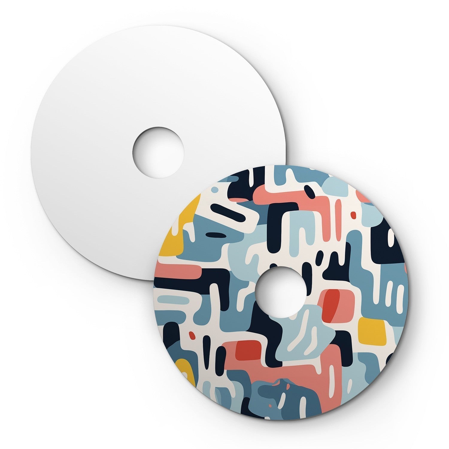 Mini abajur plano Ellepì com desenhos geométricos 'Caleidoscópio', 24 cm de diâmetro - Fabricado na Itália