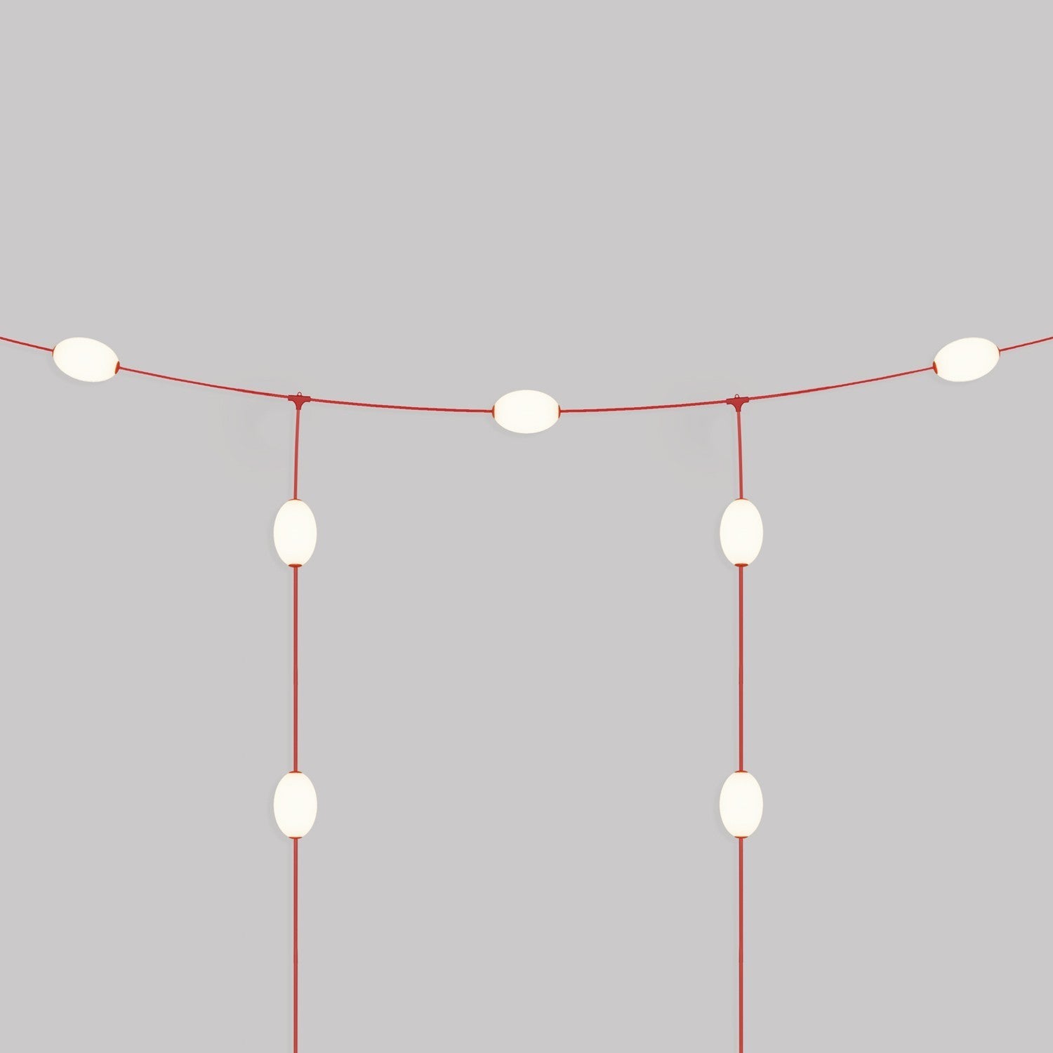 Cordão de luz para áreas externas estilo grade com 7 luzes IP67 - Marina GRID