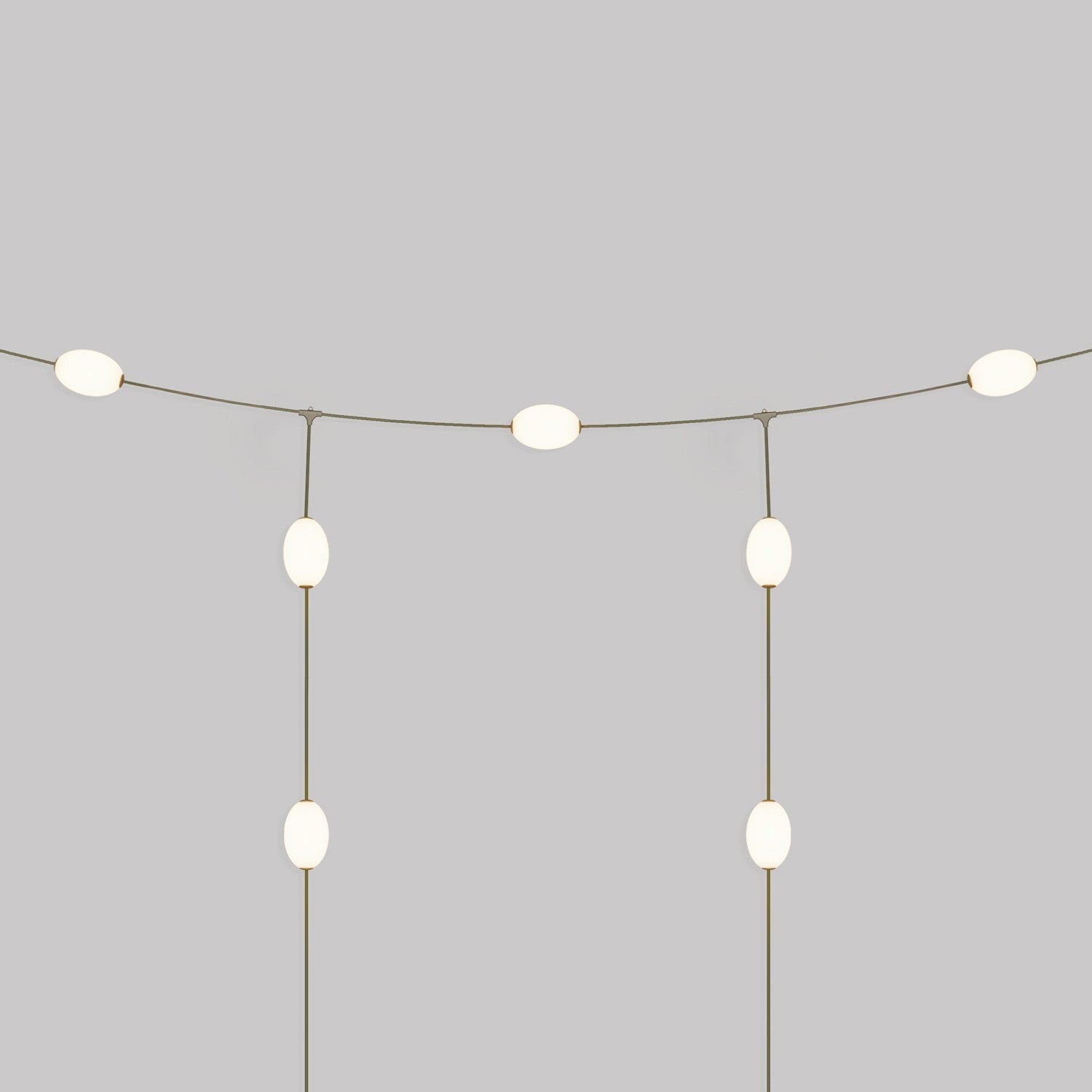 Cordão de luz para áreas externas estilo grade com 7 luzes IP67 - Marina GRID