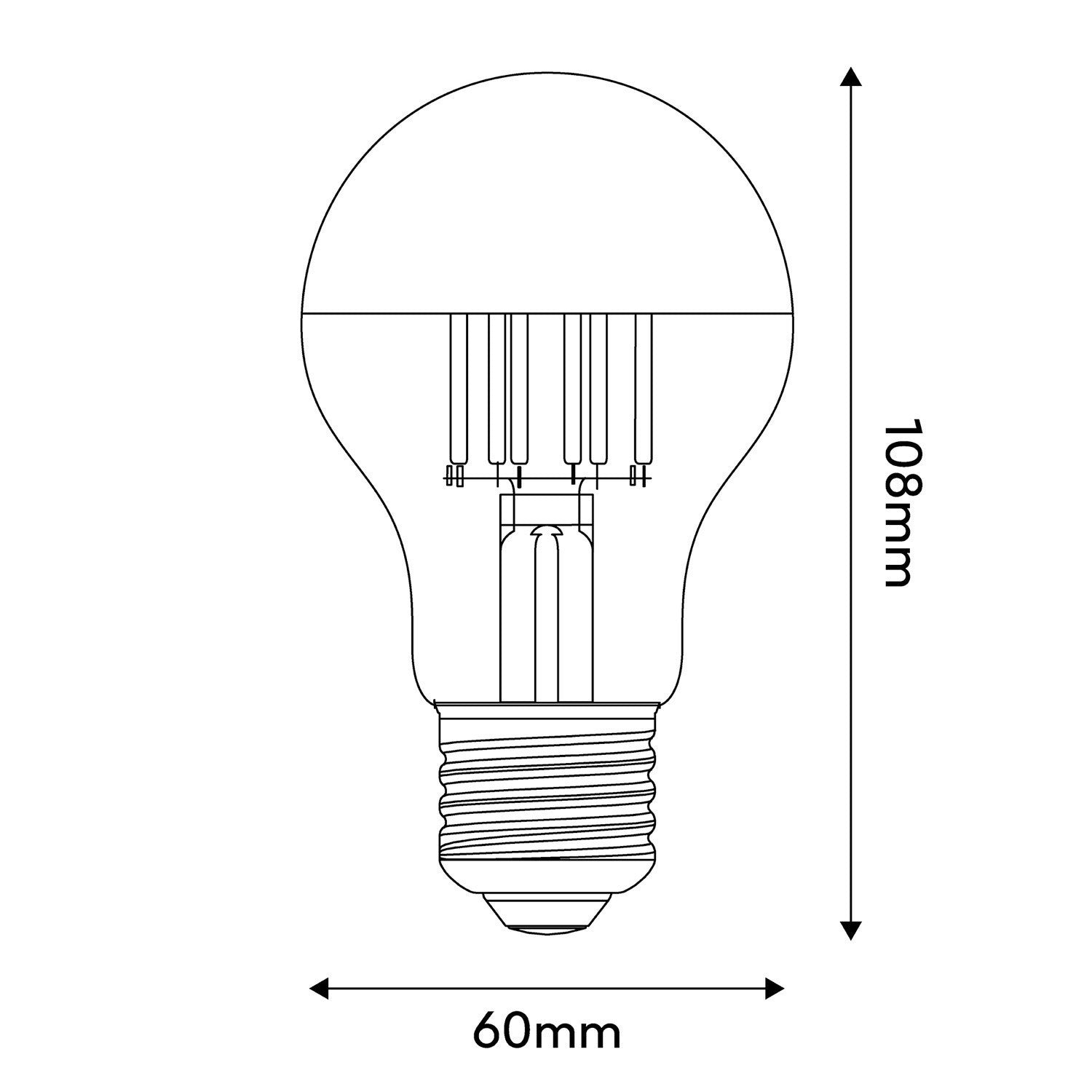 Lâmpada LED Meia Esfera Dourada Gota A60 7W 650Lm E27 2700K Dimmable - A12