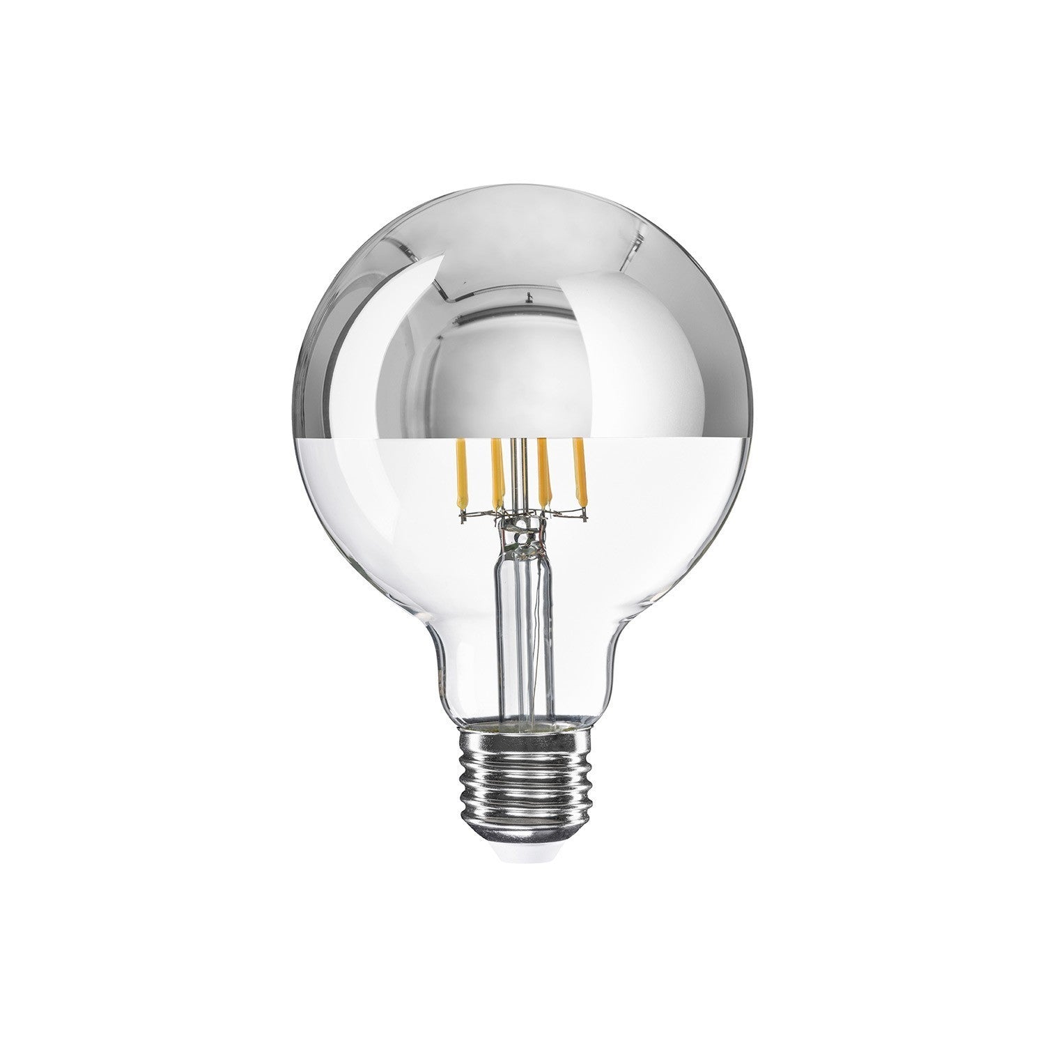 Lâmpada LED Meia Esfera Prateada Globo G95 7W 650Lm E27 2700K Dimmable - A04