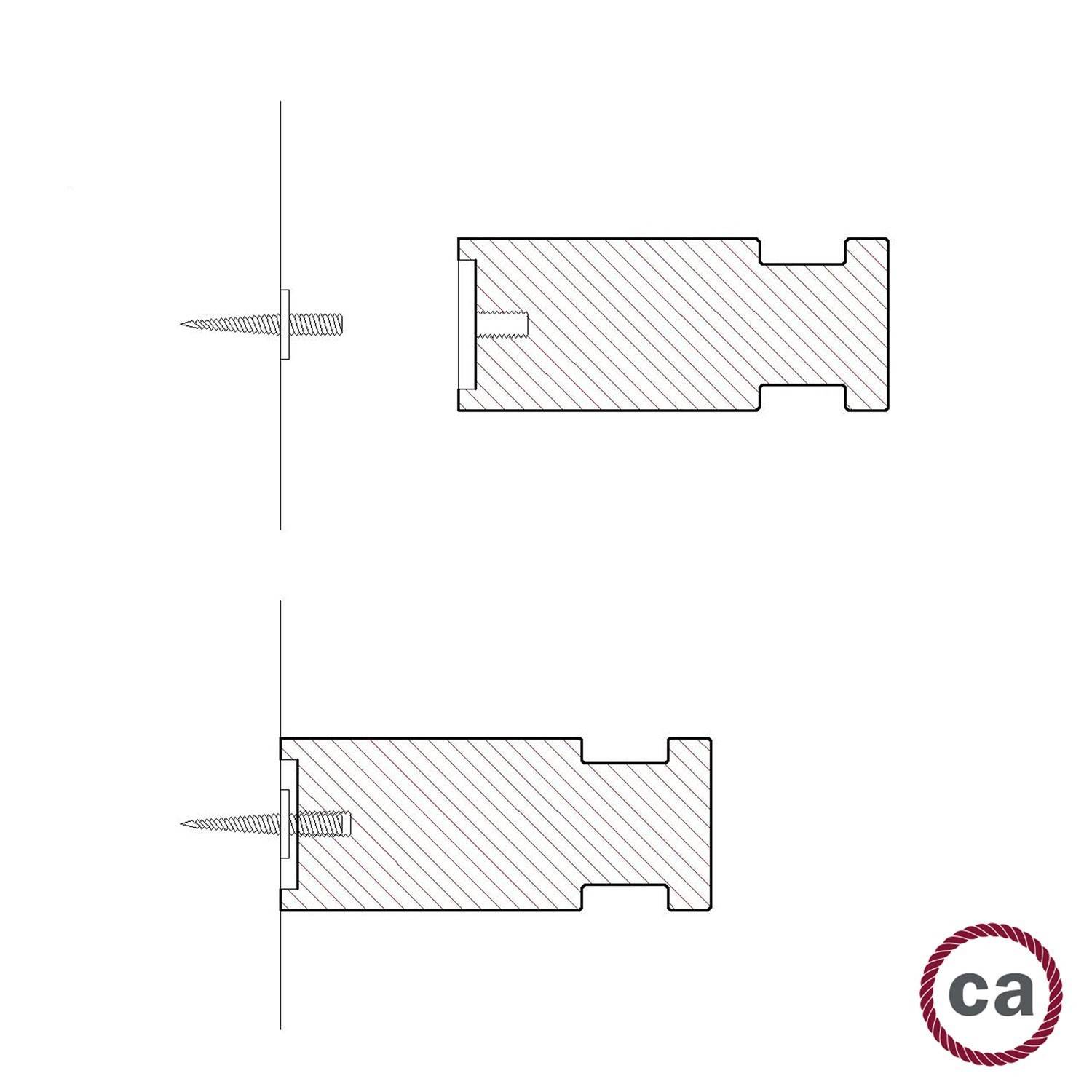 Rolé, guia de cabo de madeira, fixação na parede para candeeiro suspenso