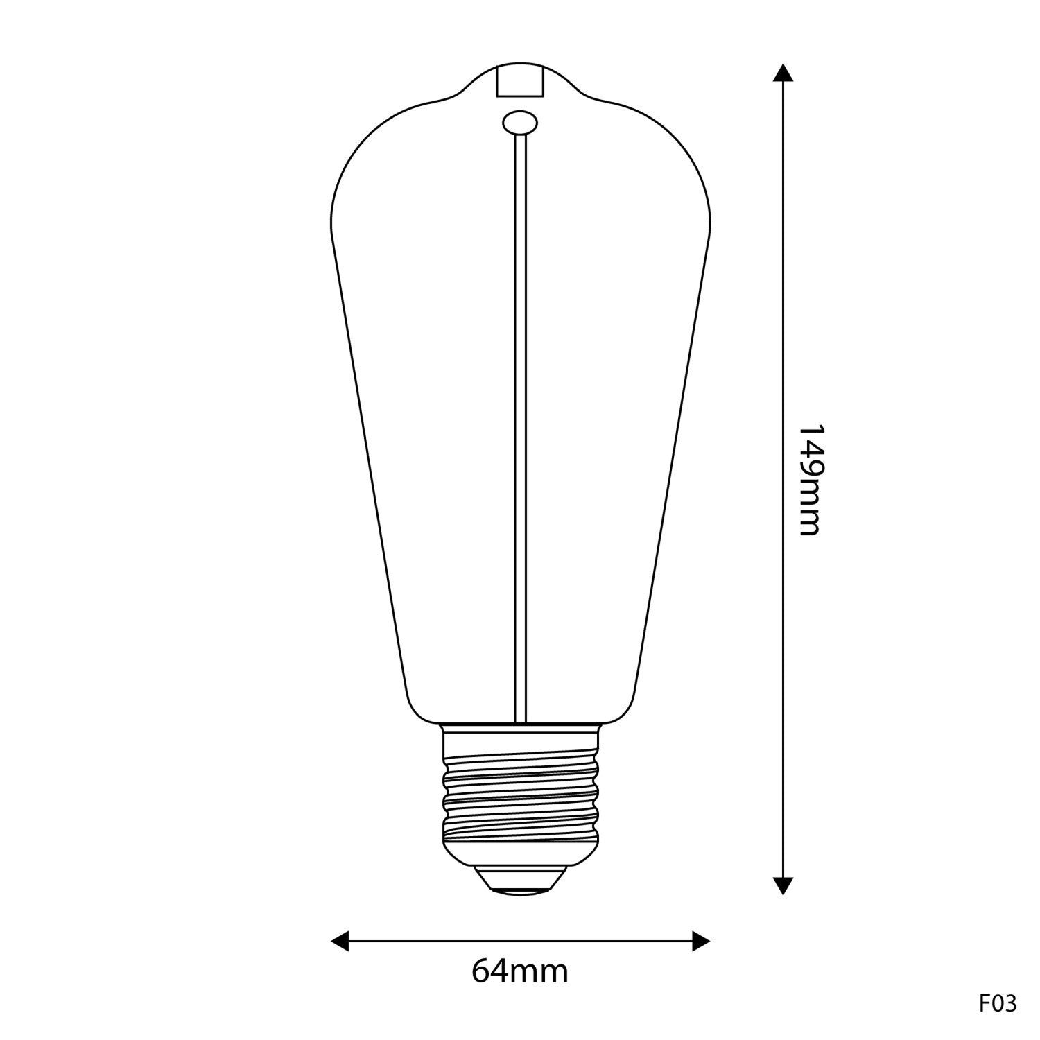 Lâmpada Magnética LED Smoky Linha Deco Edison ST64 2,2W 60Lm E27 1800K - F03