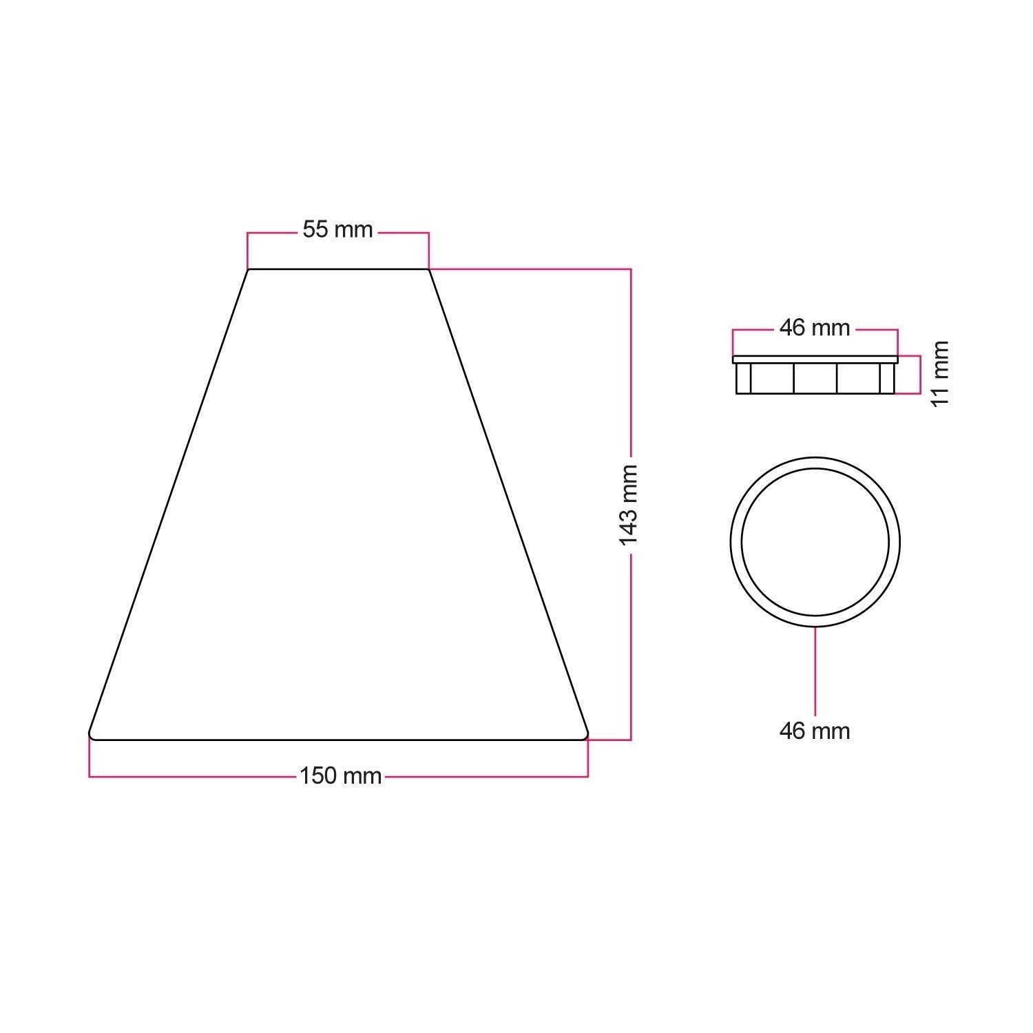 Abajur de cone de madeira