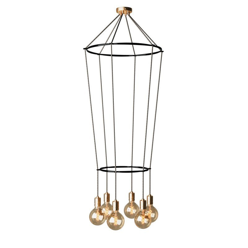 Lâmpada globo de 2 gaiolas de 6 quedas