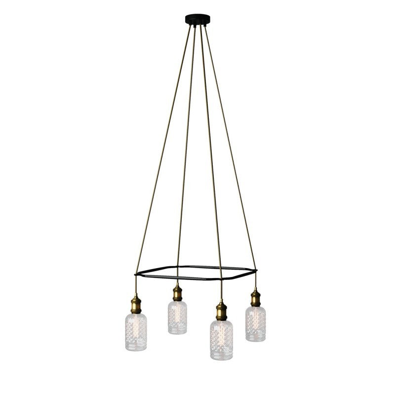 Lâmpada de cristal de gaiola de 4 quedas