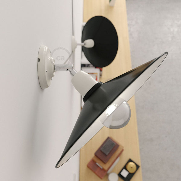 Fermaluce 90° con paralume Swing lampada orientabile da parete o soffitto in porcellana