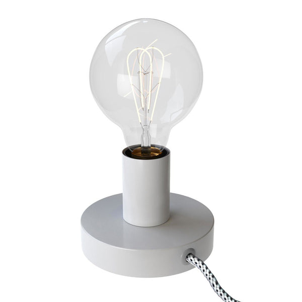 Posaluce Metal, our metal table lamp complete with fabric cable, switch and 2-pin plug