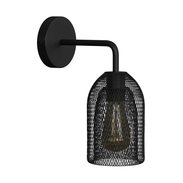 Fermaluce Urban metal wall light with Ghostbell lampshade and bent extension