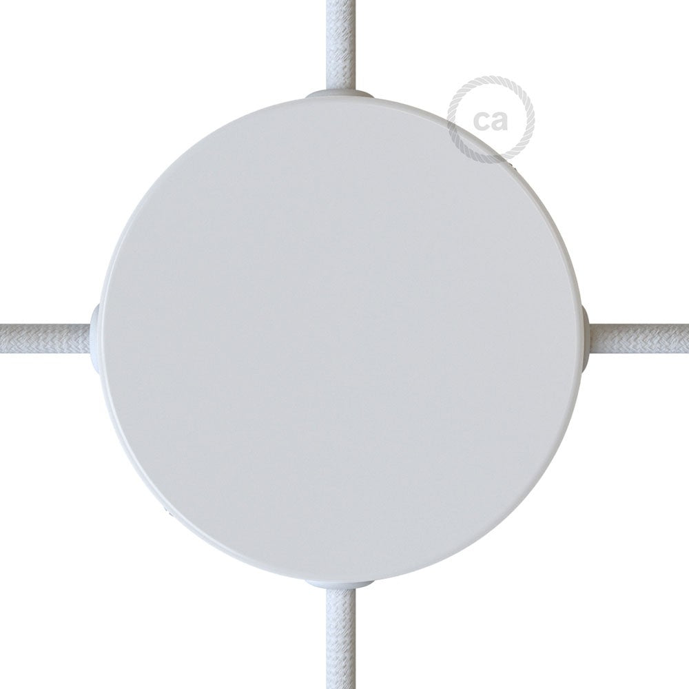 SMART cylindrical metal 4-side hole ceiling rose kit (junction box) - compatible with voice assistants