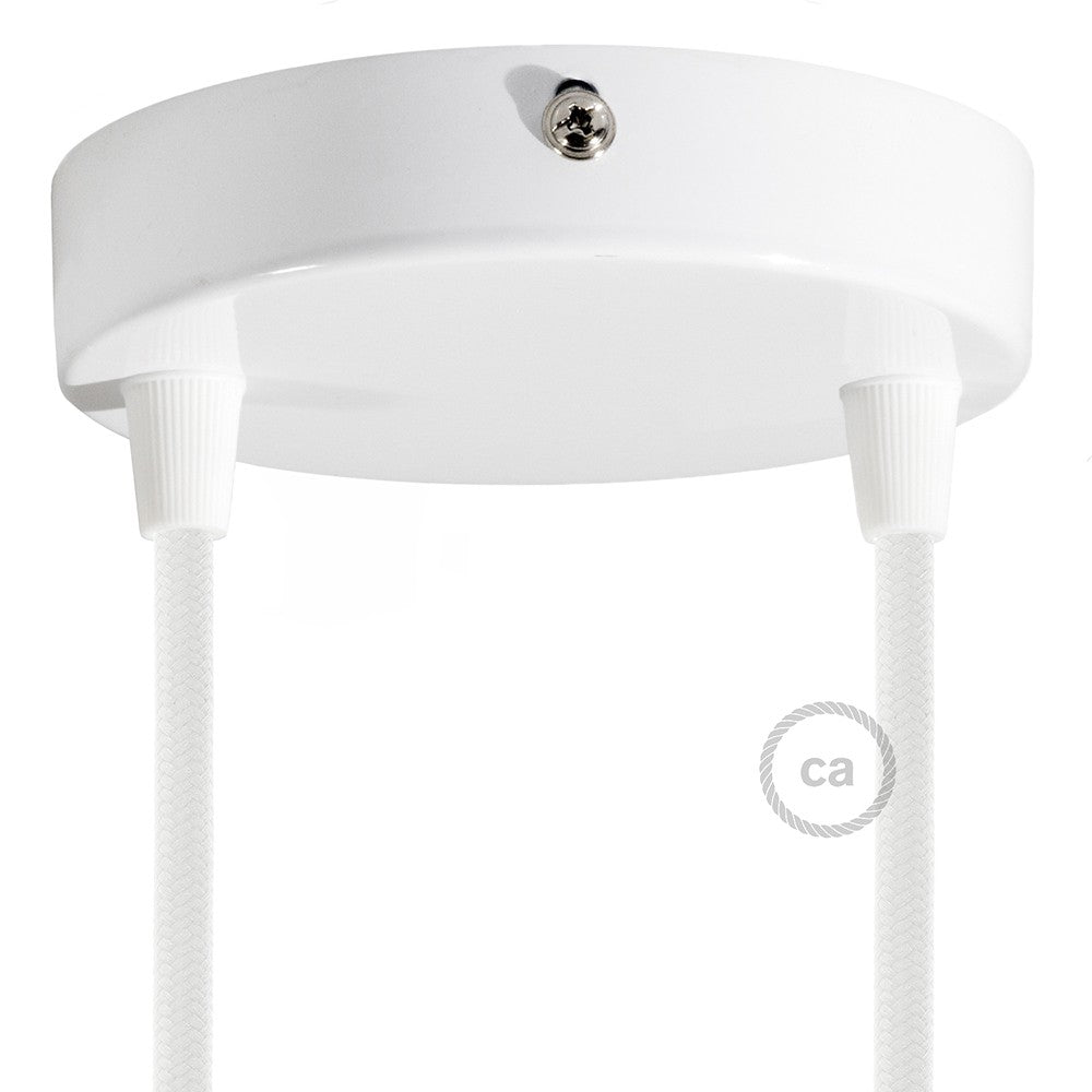 SMART cylindrical metal 2-hole ceiling rose kit - compatible with voice assistants
