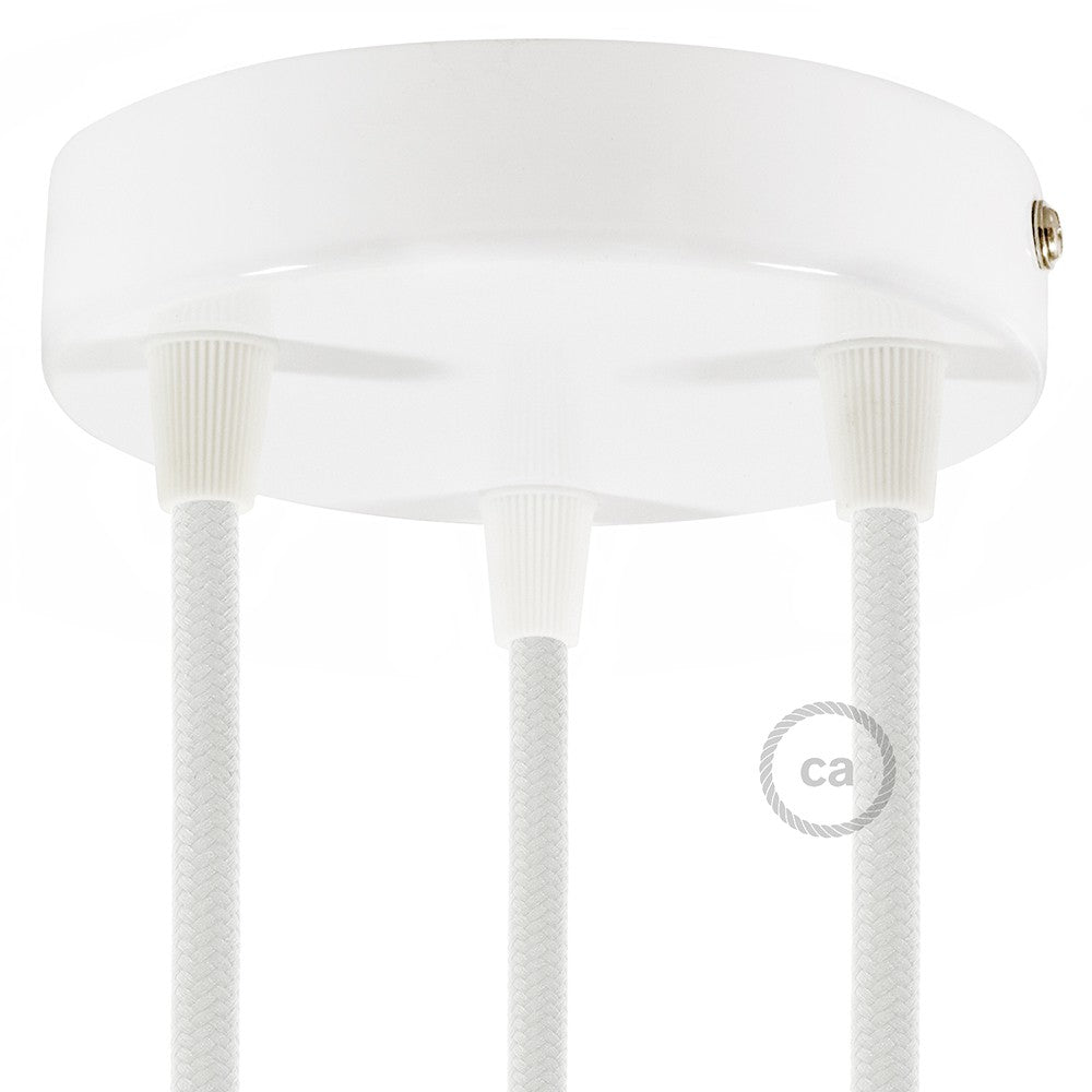 SMART cylindrical metal 3-hole ceiling rose kit - compatible with voice assistants