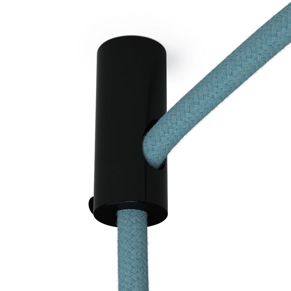 Decentralizer, Black ceiling hook and stop for fabric cable