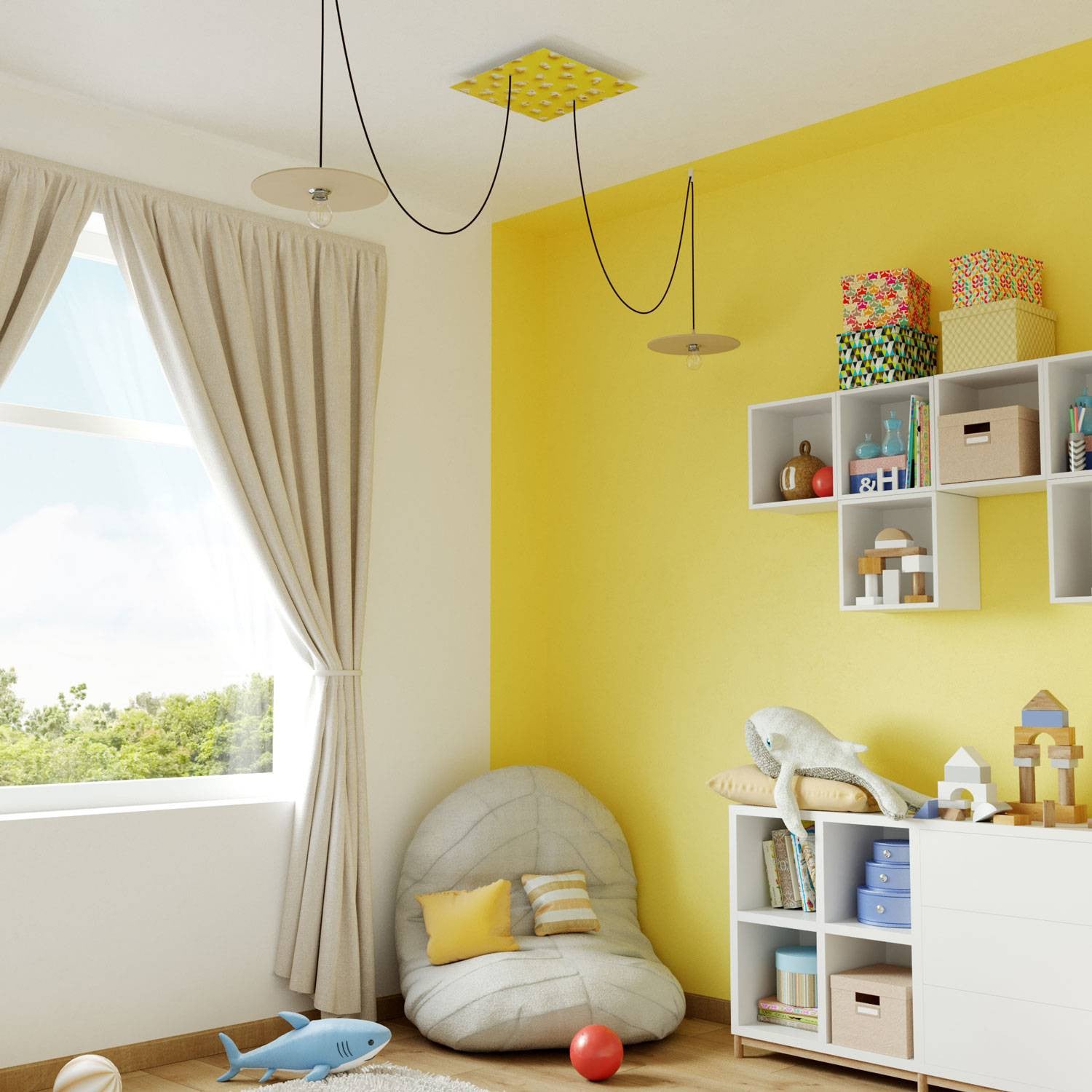 Square XXL Rose-One 2-hole ceiling rose kit 400 mm Cover