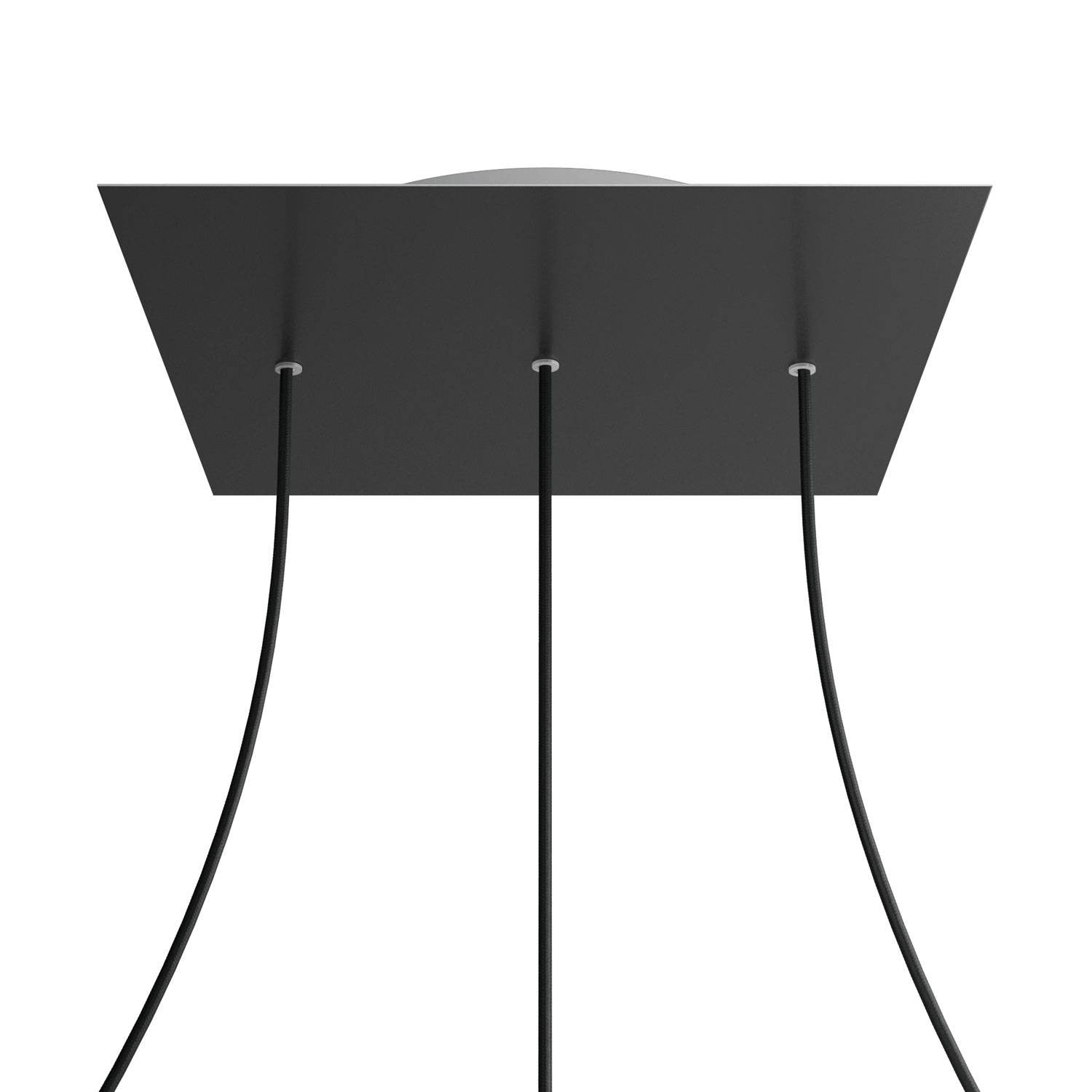 Square XXL Rose-One 3 in-line holes ceiling rose kit, 400 mm Cover