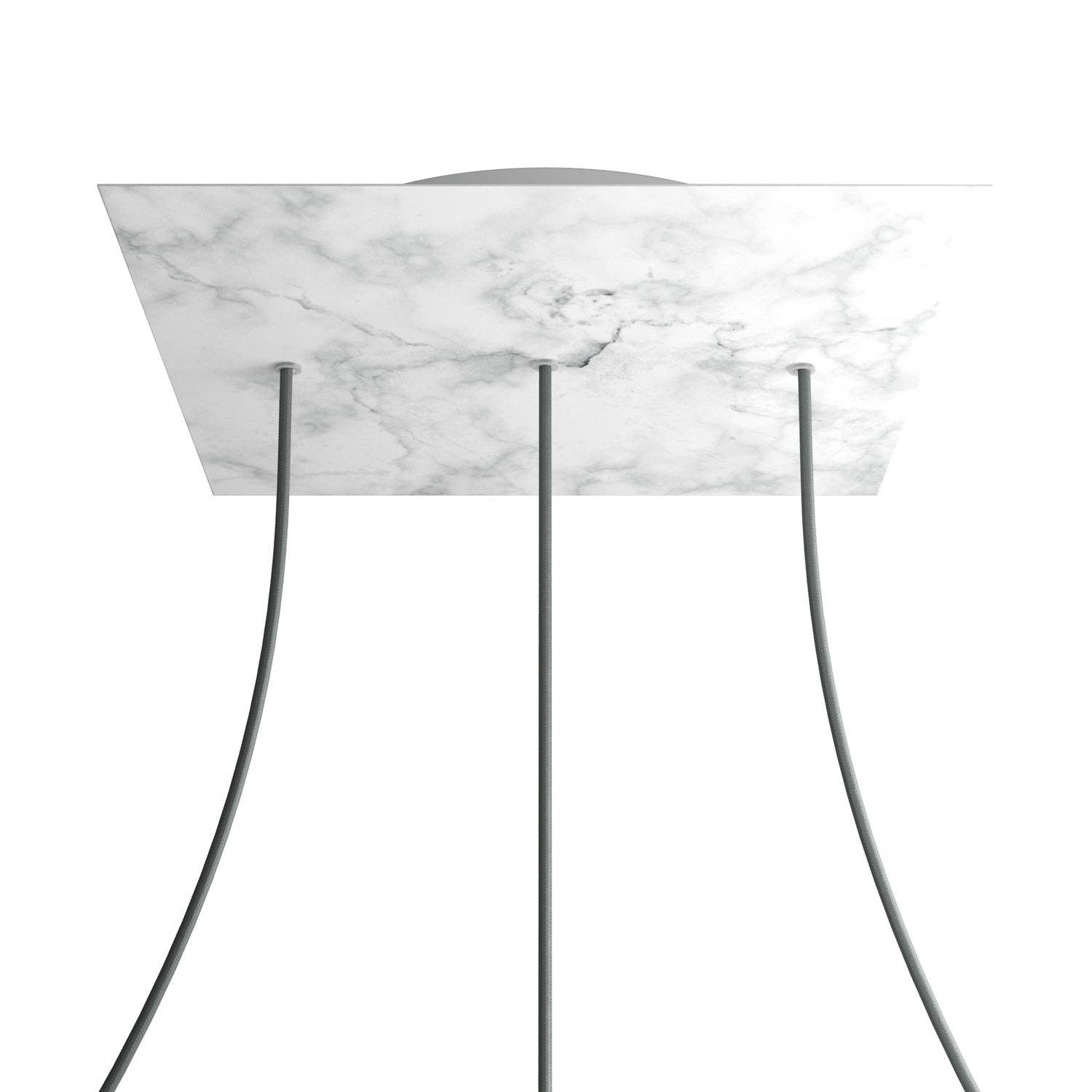 Square XXL Rose-One 3 in-line holes ceiling rose kit, 400 mm Cover