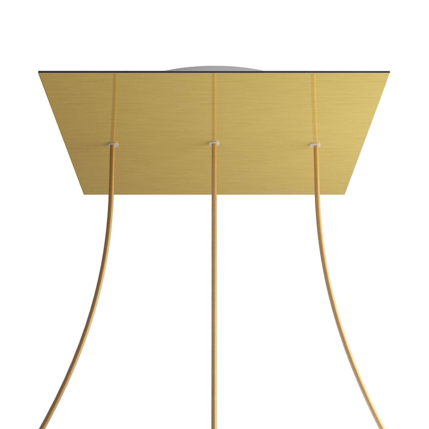 Square XXL Rose-One 3 in-line holes ceiling rose kit, 400 mm Cover