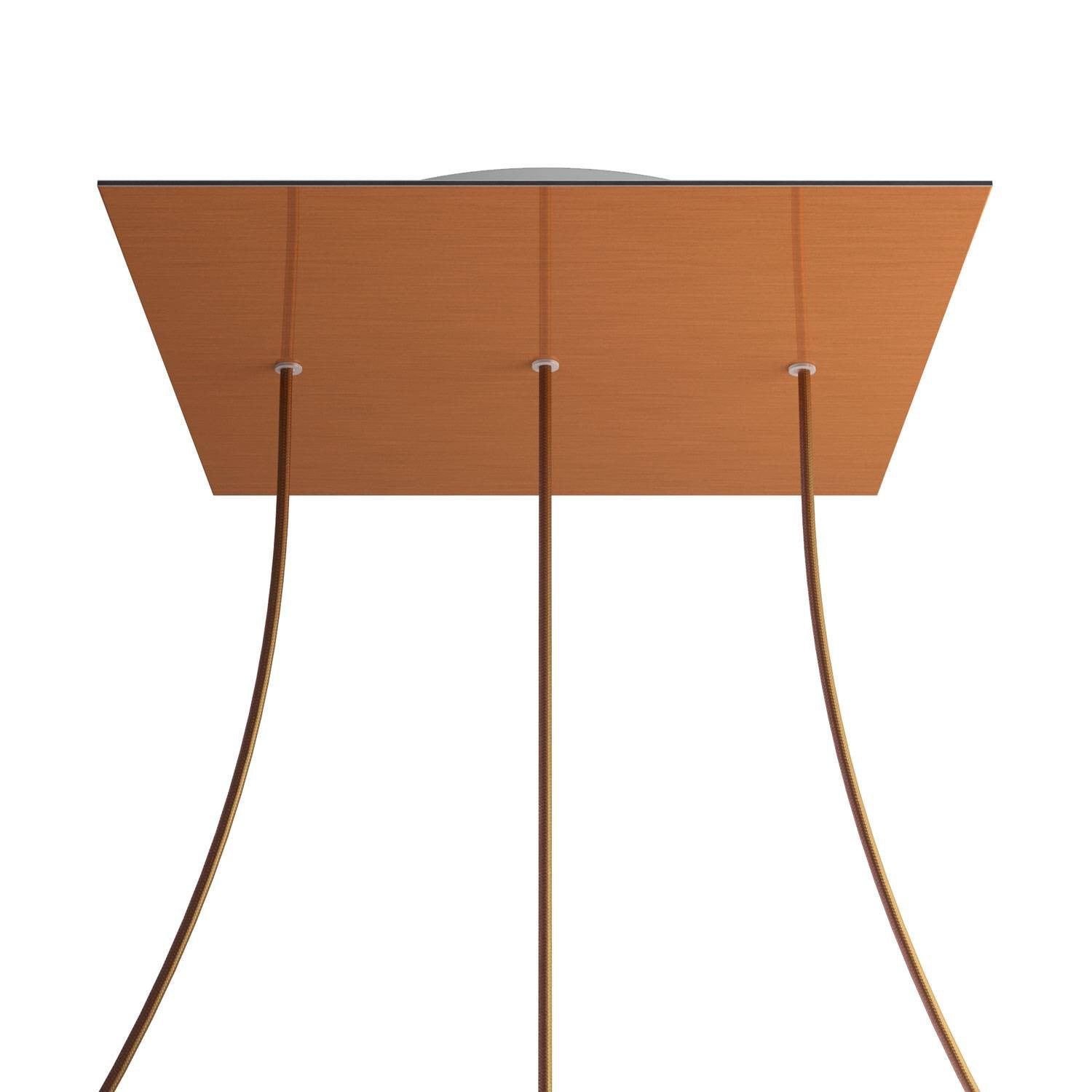 Square XXL Rose-One 3 in-line holes ceiling rose kit, 400 mm Cover