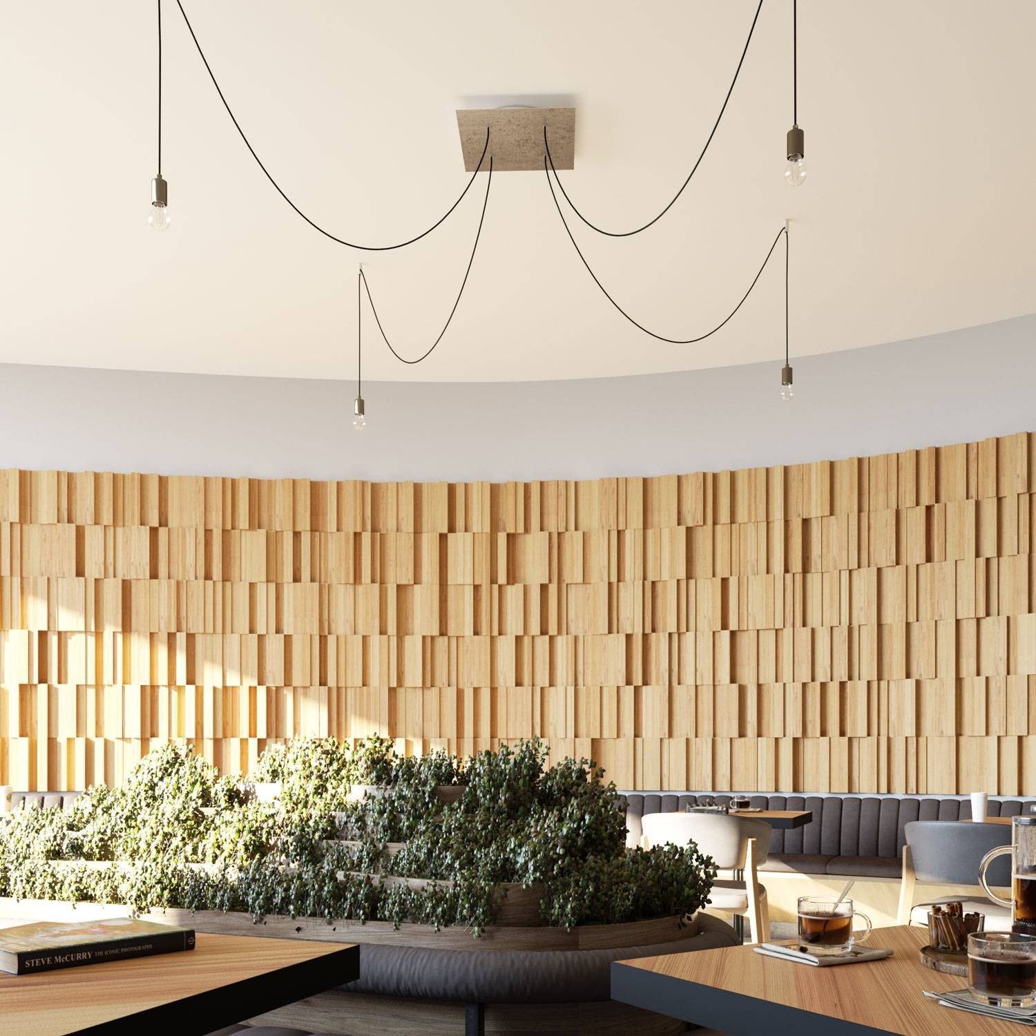 Square XXL Rose-One 4-hole ceiling rose kit 400 mm Cover