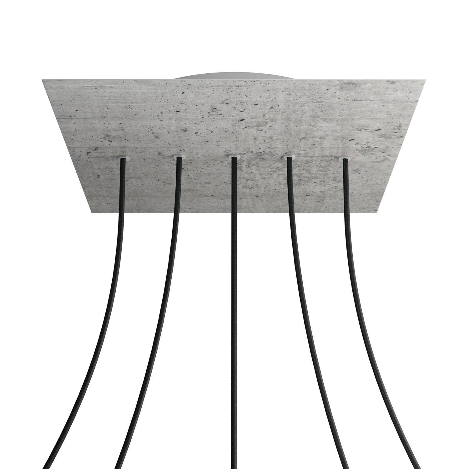 Square XXL Rose-One 5 in-line holes ceiling rose kit, 400 mm Cover