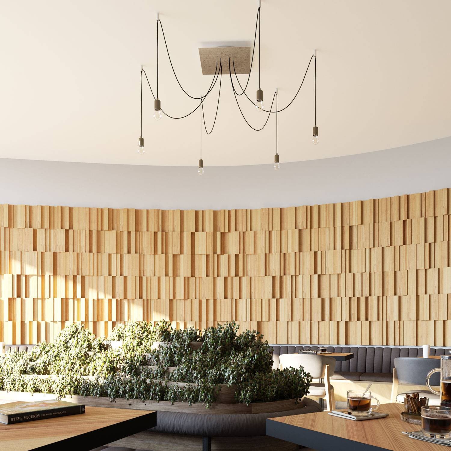 Square XXL Rose-One 6-hole ceiling rose kit 400 mm Cover