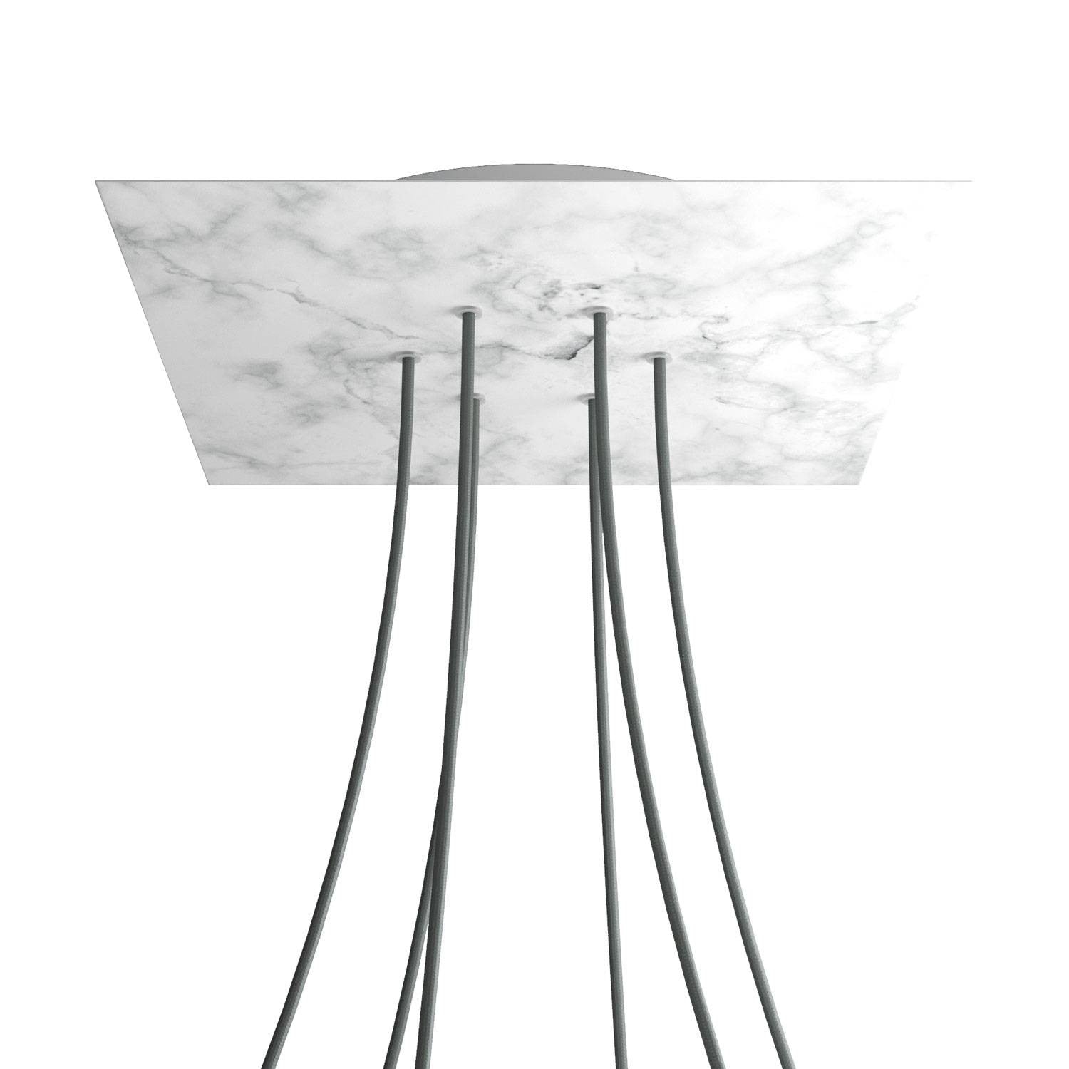 Square XXL Rose-One 6-hole ceiling rose kit, 400 mm Cover