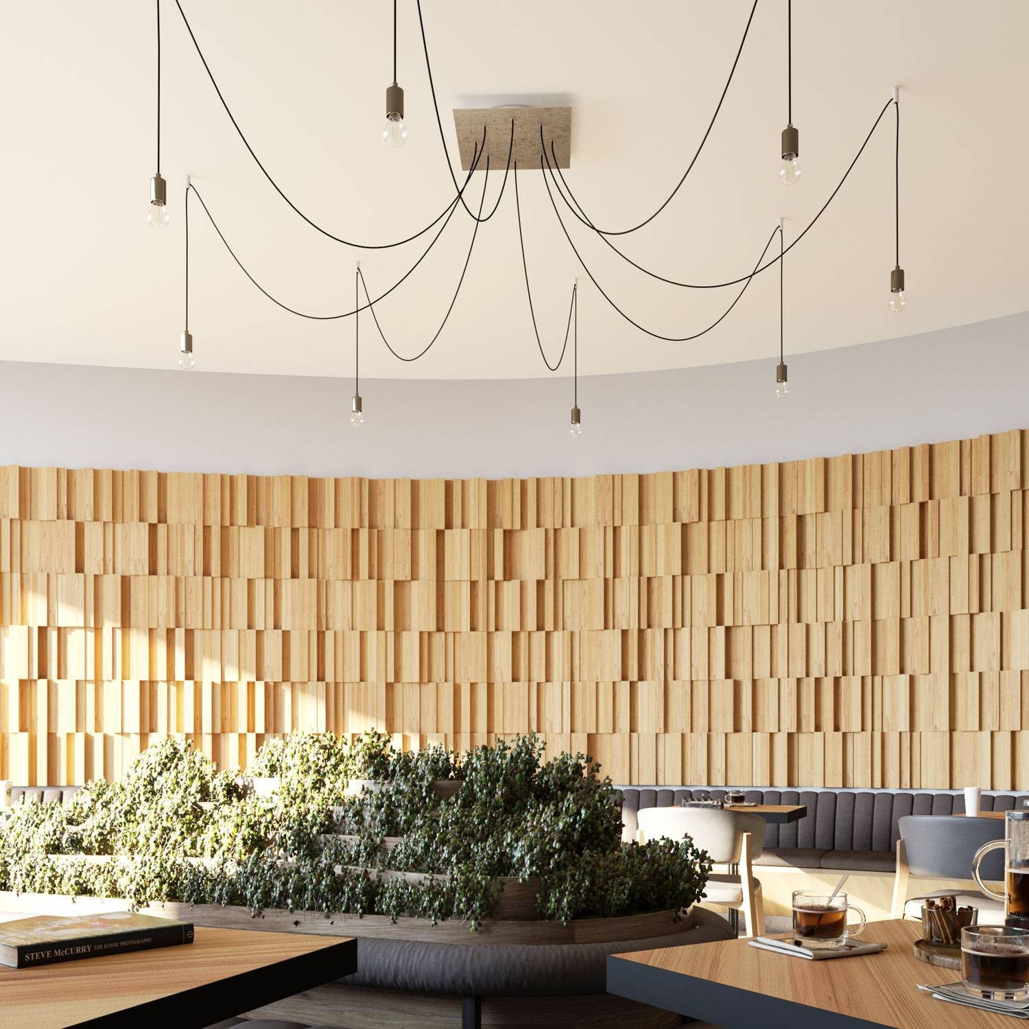 Square XXL Rose-One 8-hole ceiling rose kit 400 mm Cover