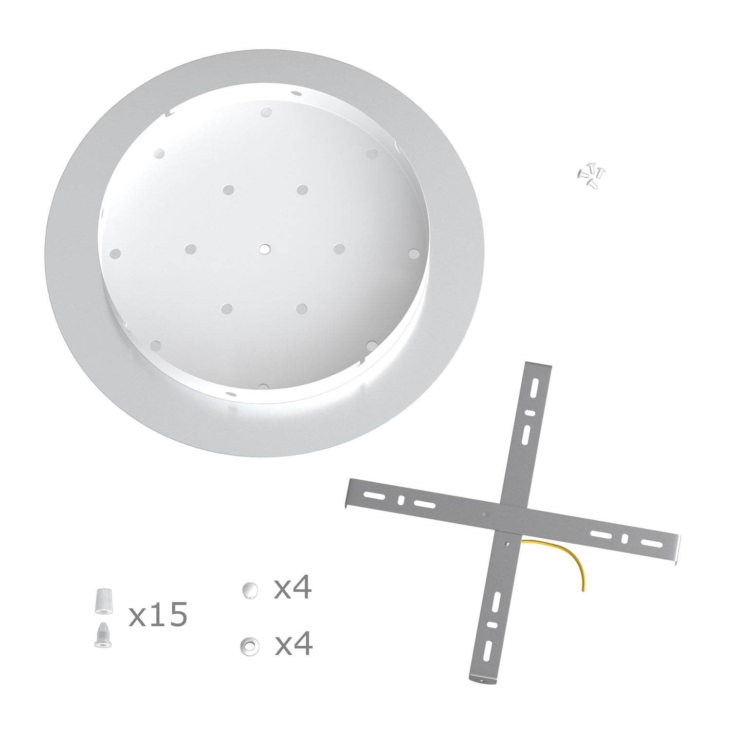Round XXL Rose-One 15-hole ceiling rose kit 400 mm Cover