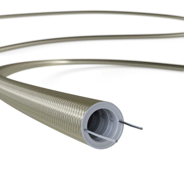 Creative-Tube flexible conduit, Rayon solid color Cipria RM27 fabric covering, diameter 20 mm