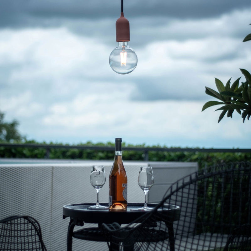 EIVA PASTEL Outdoor pendant lamp with 5 mt  textile cable decentralizer  ceiling rose and lamp holder IP65 water resistant
