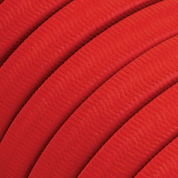 Electric cable for String Lights, covered by Rayon fabric Red CM09
