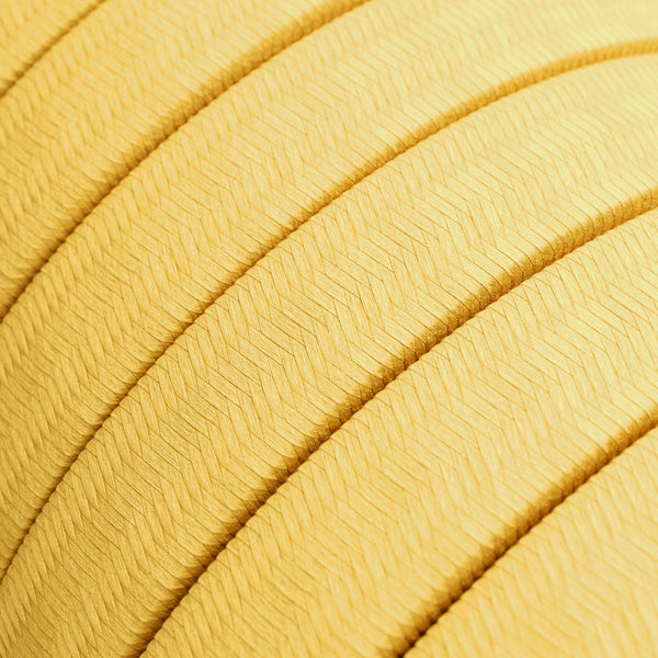 Electric cable for String Lights, covered by Rayon fabric Yellow CM10