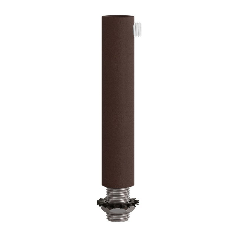 Dark Rust finish metal round 7 cm strain relief clamp provided with threaded tube nut and washer