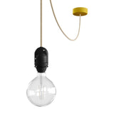 EIVA Outdoor pendant lamp for lampshaed with 5 mt textile cable decentralizer silicone ceiling rose and lamp holder IP65