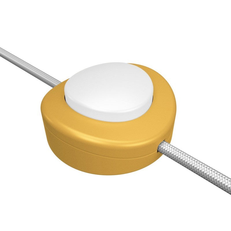 Interruptor de pé unipolar em linha Creative Switch amarelo suave