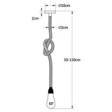 Suspensão SOGA 1xE27 Alt.Reg.xD.10cm Corda Castanho