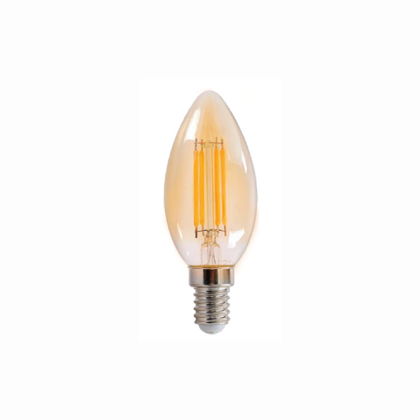 Lâmpada E14 LED 4W C37 Filamento 2500K 430lm