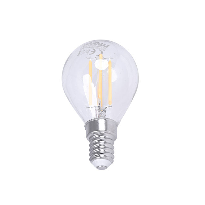 Lâmpada E14 (fino) Esférica CLASSIC LED 4W 2700K 470lm Transparente