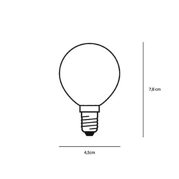 Lâmpada E14 (fino) Esférica CLASSIC LED 6.5W 2700K 806lm Transparente