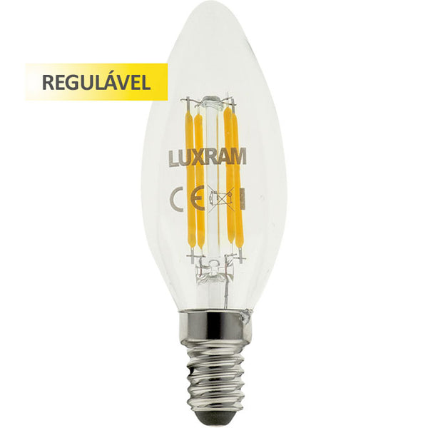 Lâmpada E14 (fino) Vela VALUE CLASSIC LED Regulável p/níveis 4W 2700K 400lm